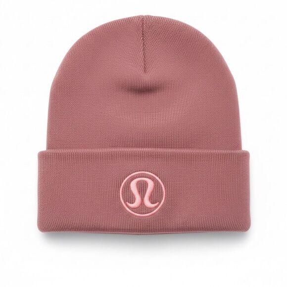 Lululemon Merino Wool Blend Beanie OS – Pink/Rosewood – Embroidered Logo main image 6